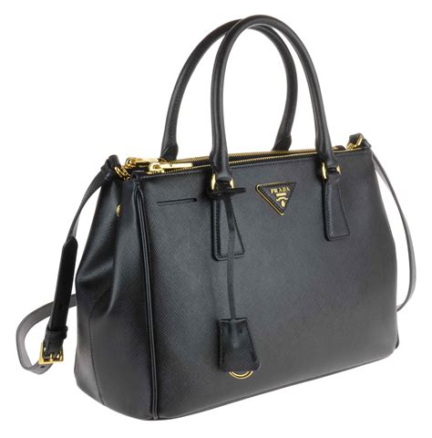 borse prada pelle nera con cerniere laterali|Borsa Medium in pelle in Nero .